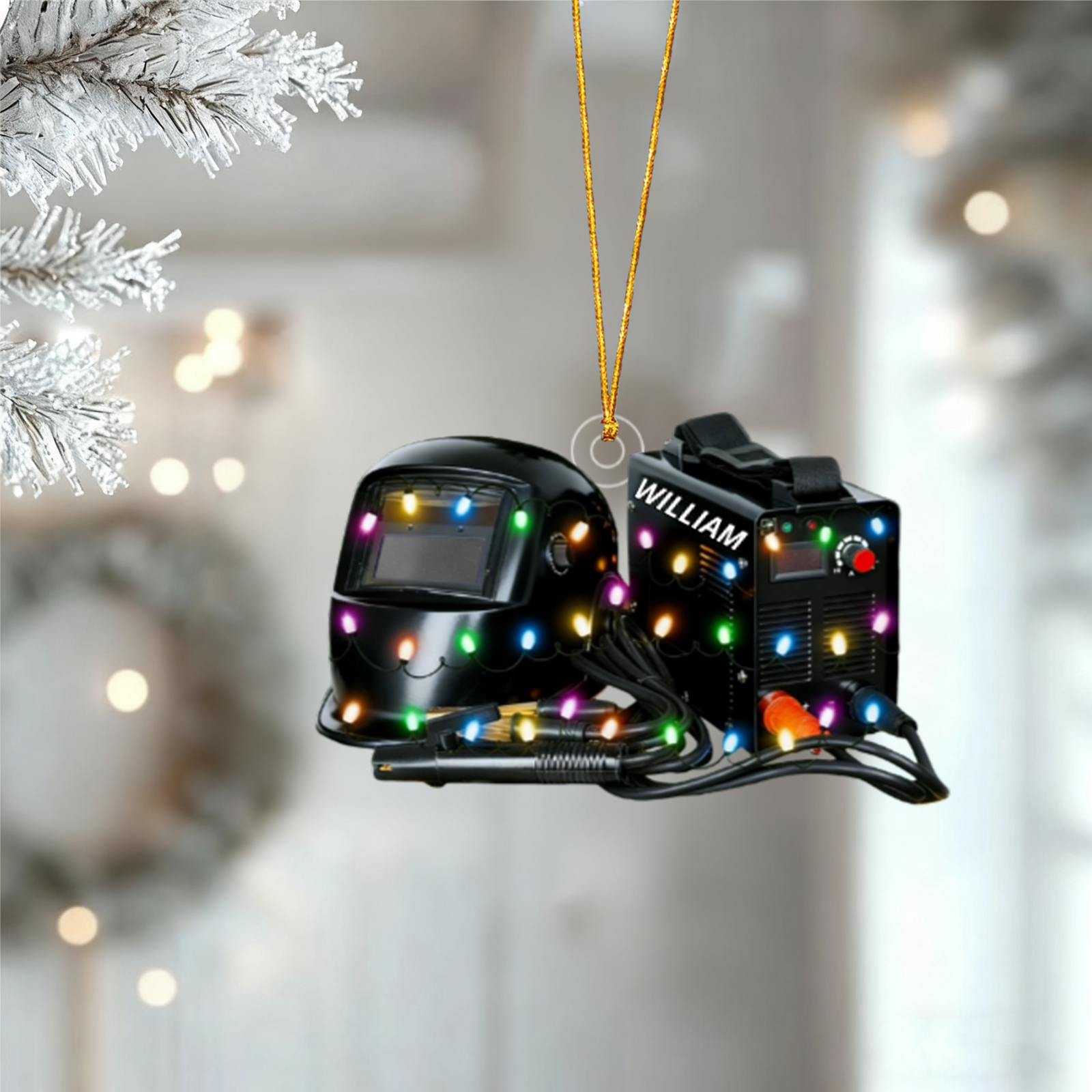 Personalized Welder Ornament Helmet And Gloves Christmas Ornament for Welders