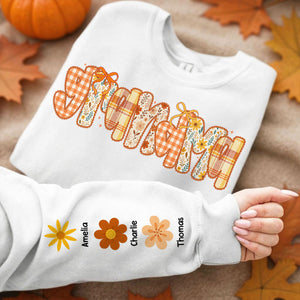Preppy Retro Floral Fall Personalized Sweatshirt for Mom & Grandma
