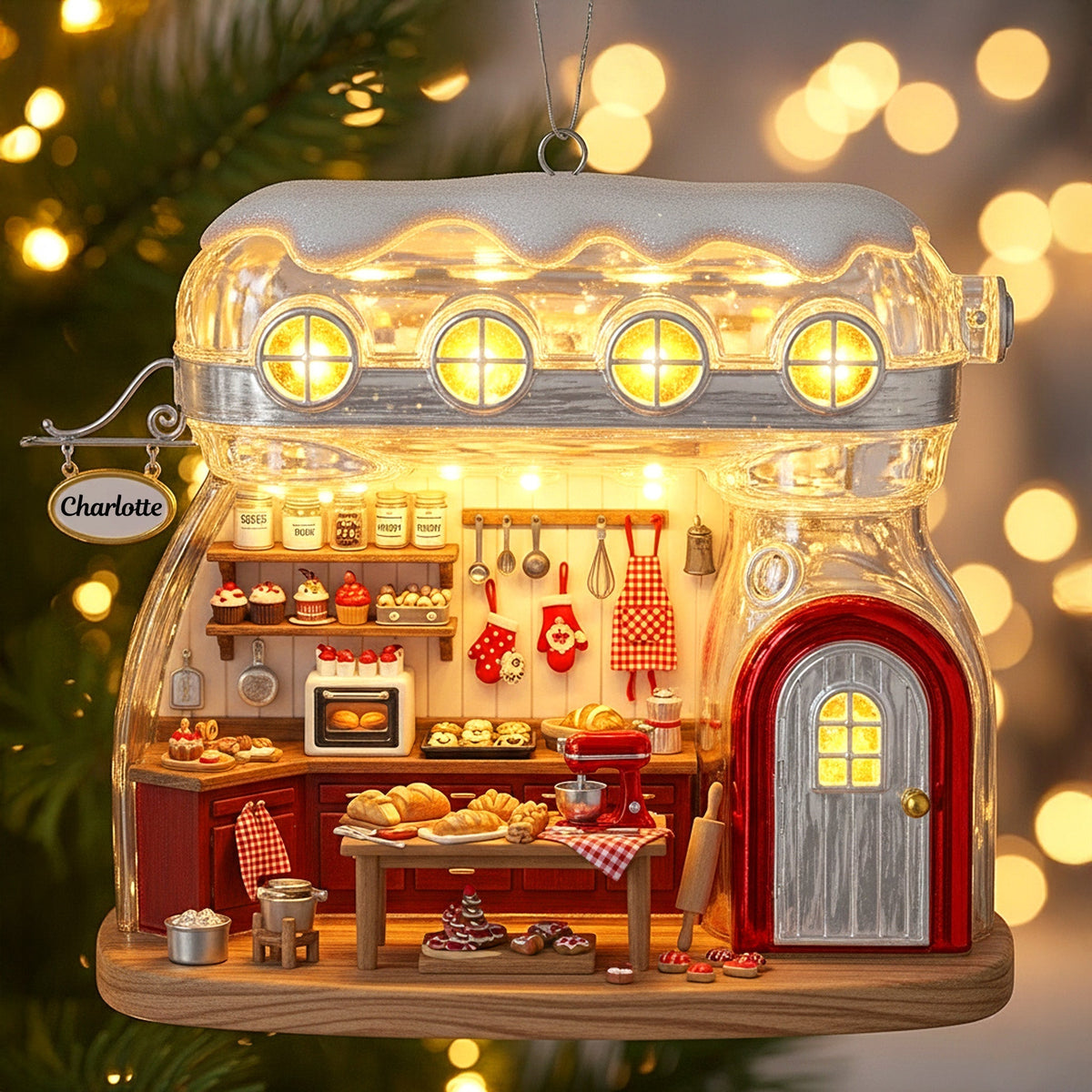 Baking Mixer Cozy House Personalized Baking Ornament