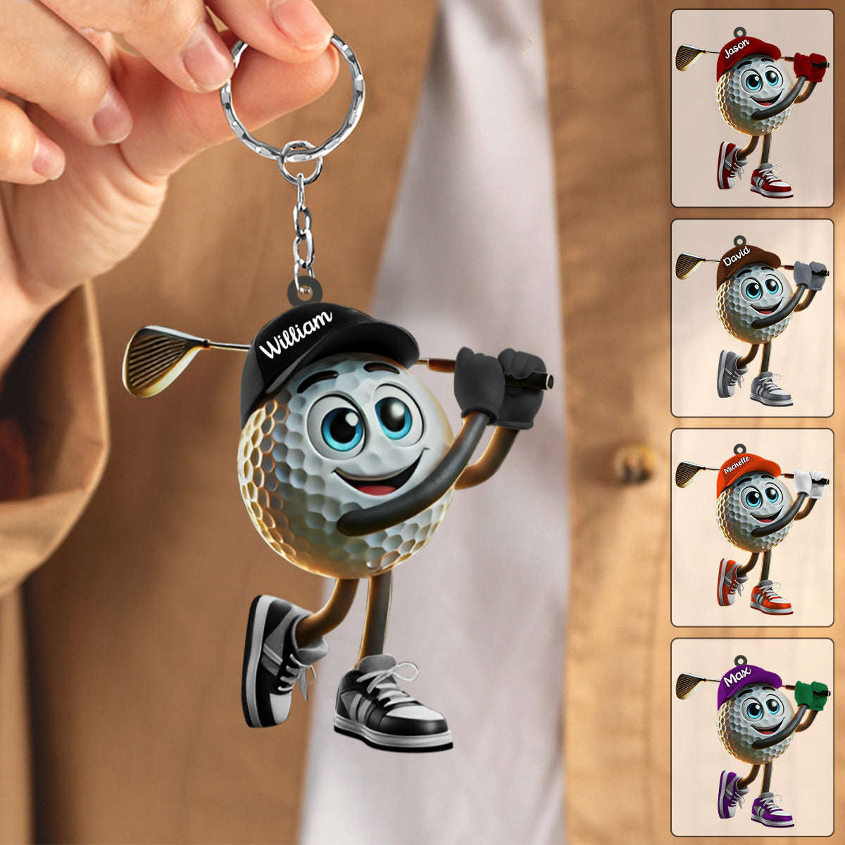Personalized Swing Golf Keychain For Golf Lovers