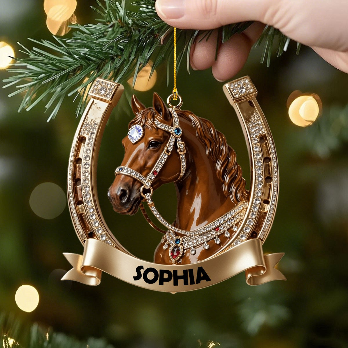 Horse Loving Personalized Christmas Ornament,Gift for Horse Lovers