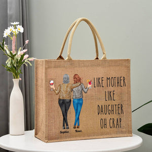 Like Mother Like Daughter - Personalized Jute Tote Bag