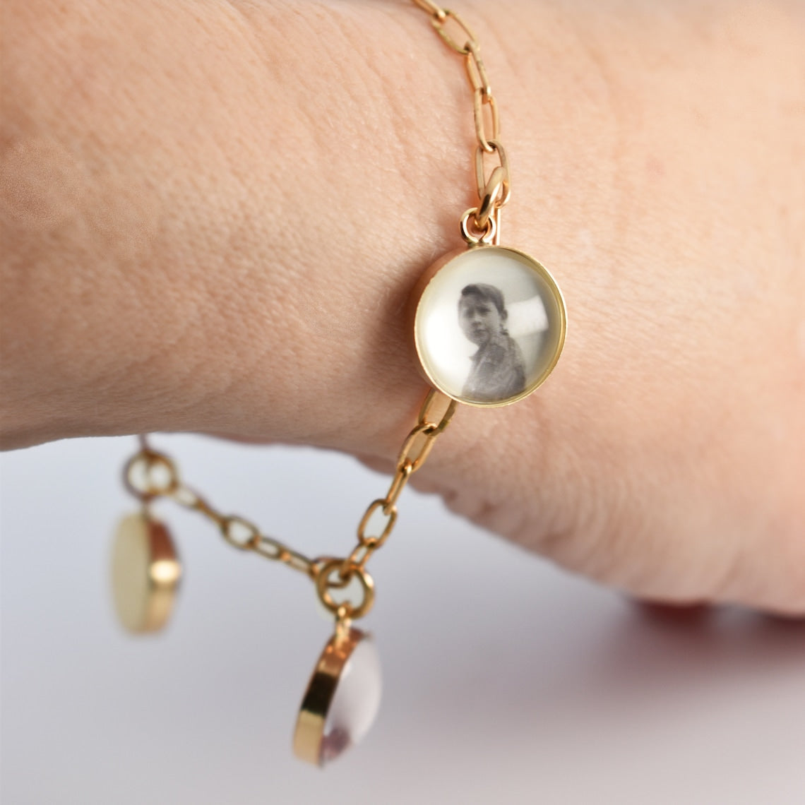 Personalized Photo Charm Bracelet Gift For Pet Lover, Family Members