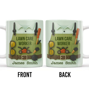Lawn Mower, Tools, and Sunglasses, Personalized Mug, Gift For Gardeners and Lawn Care