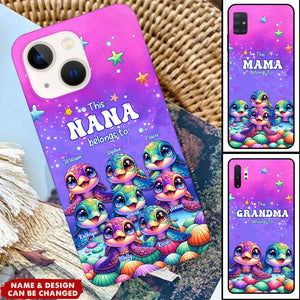 Personalized This Grandma belongs to Colorful Turtle Phone Case