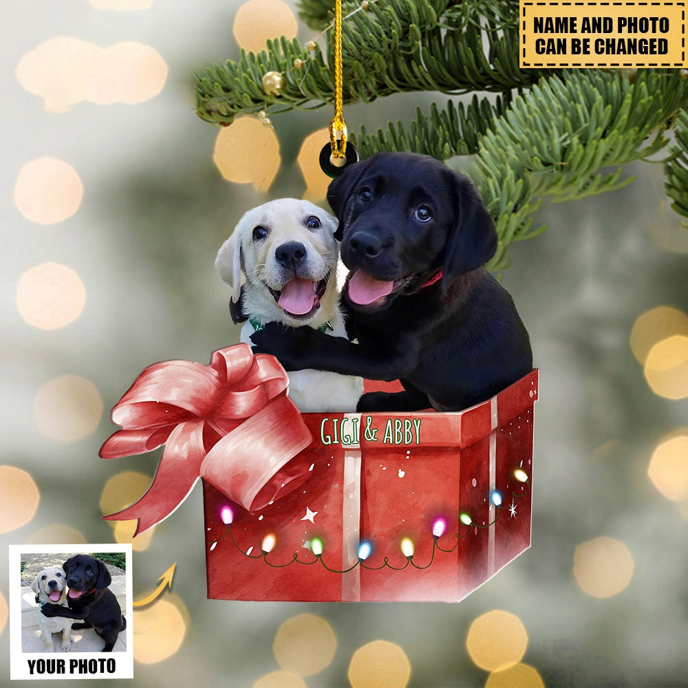 Cute Dog Custom Photo Christmas Personalized Acrylic Ornament