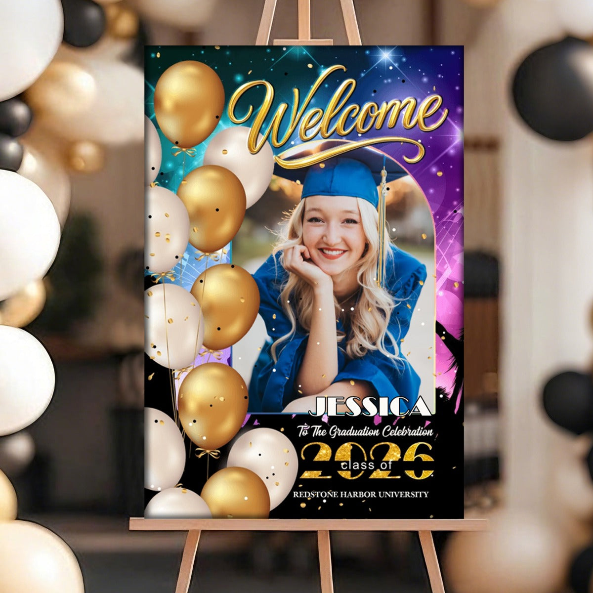 Welcome To Graduation Celebration Custom Party Welcome Sign - Personalized Graduation Decoration - Graduation Sign