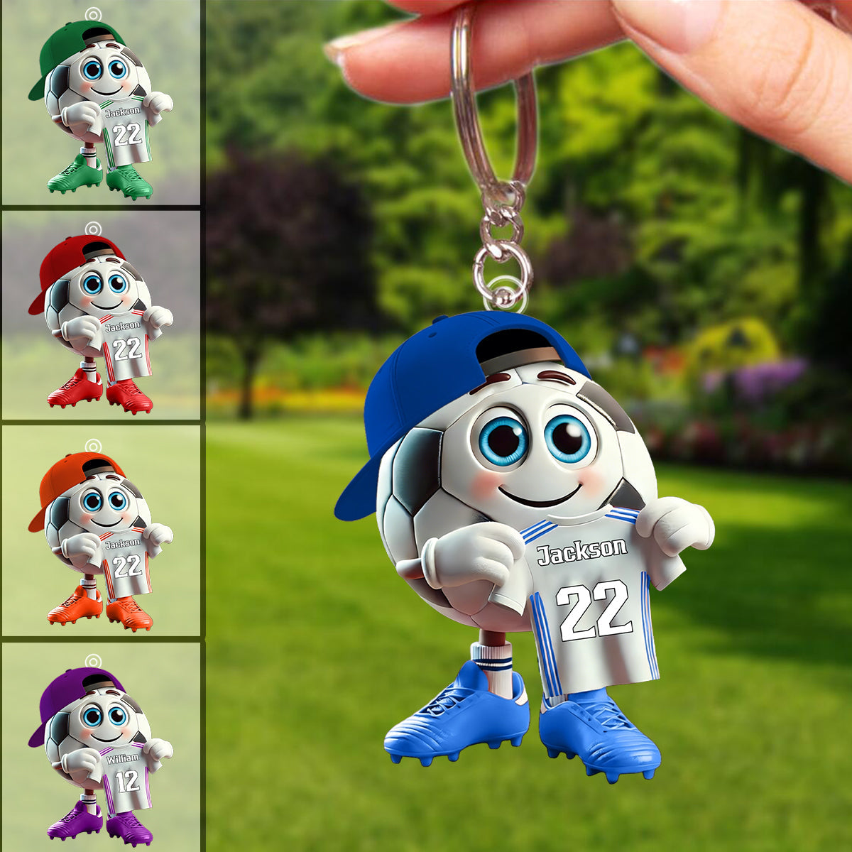 Personalized Customized Name Football Acrylic Keychain