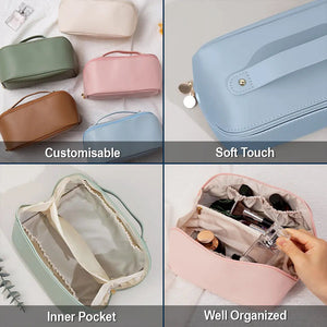 All My Travel Crap - Personalized Leather Makeup Bag Unique & Stylish