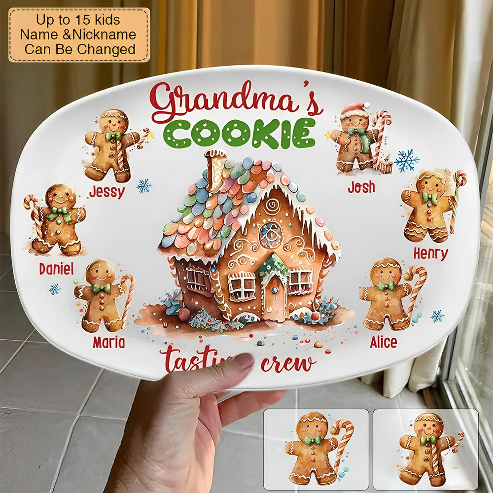 Christmas Grandma's Cookie Tasting Crew Personalized Custom Platter Christmas Gift For Grandma Mom Family Members