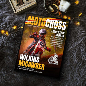 Personalized Motocross Magazine Cover Poster, Gift for Motocross Lovers, Custom Dirt Bike Rider Photo Gift