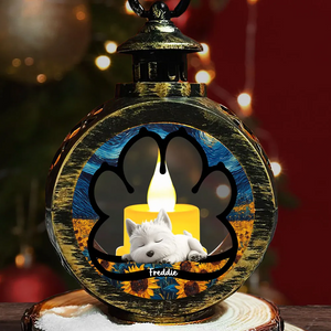 Dog Lay Here With Me - Personalized Custom Christmas Lantern Gift For Pet Lover