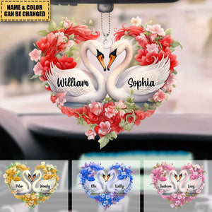 Personalized Swan couple Ornament