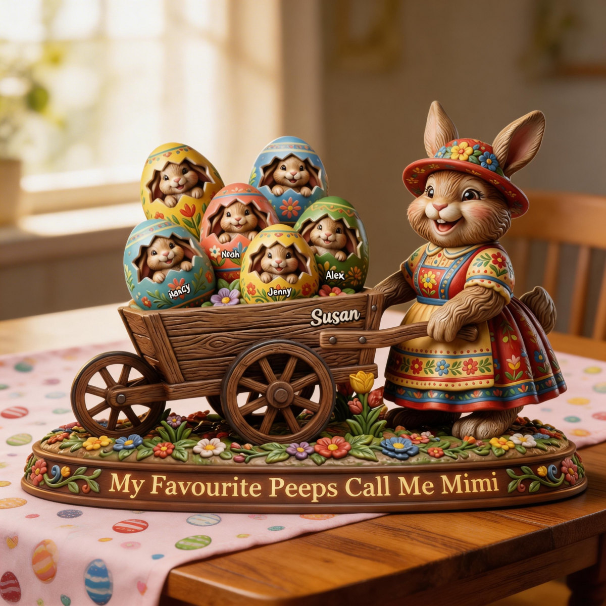 Easter Day Bunny Acrylic Plaque - Personalized Gifts For Grandma, Mommy Plaque