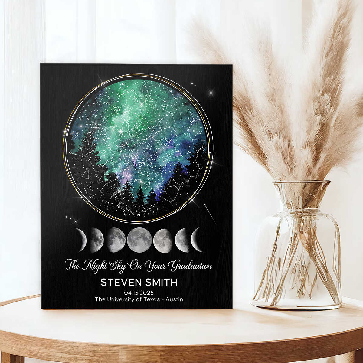 Personalized Custom Night Sky Graduation Gift Star Map Canvas Poster