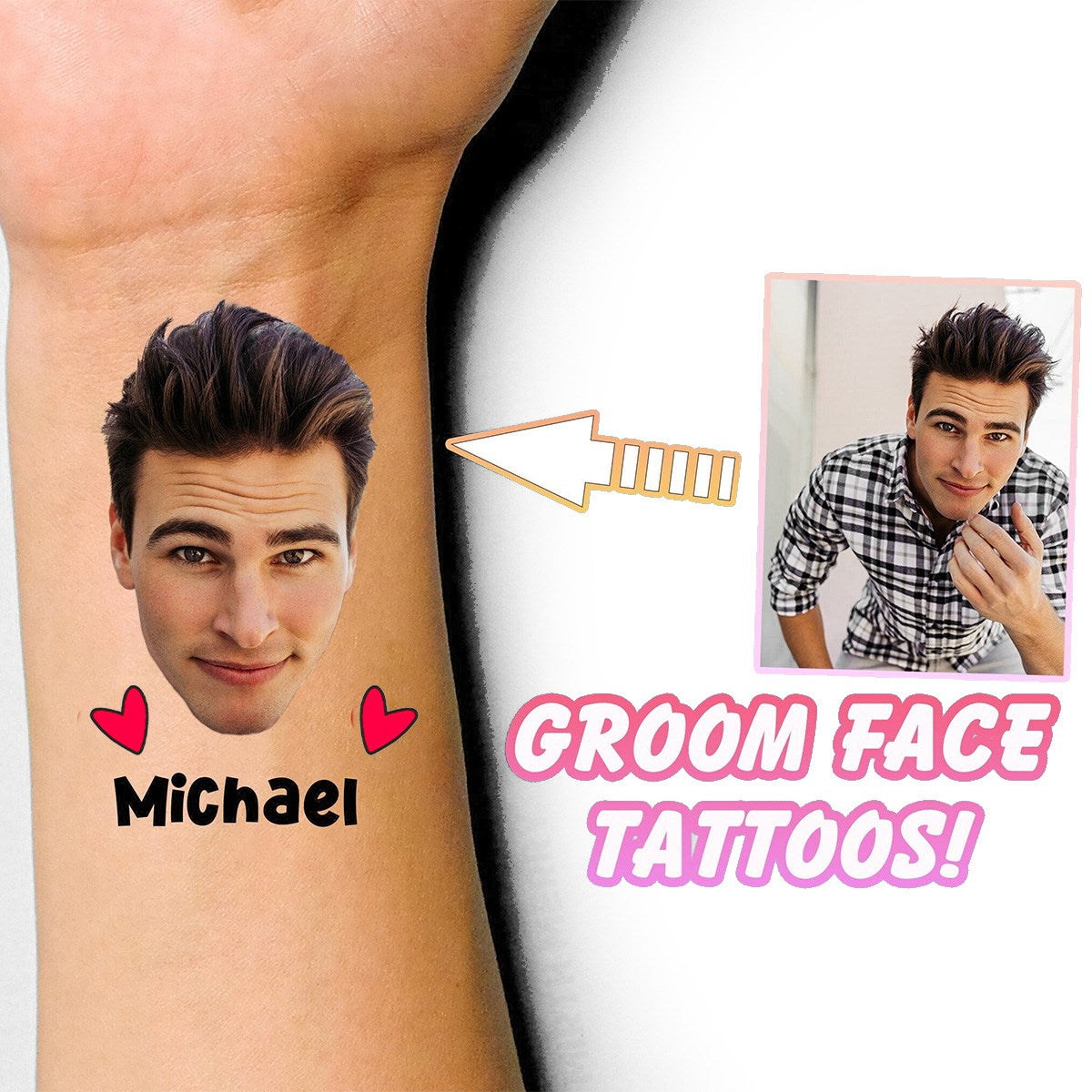 Personalized Tattoo-Custom TemporaryTattoo, Bachelorette