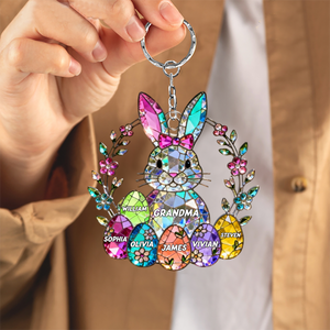 Personalized Easter Gifts For Grandma Cute Bunny Keychain