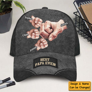 Personalized Name Best Papa Ever Cap Gift For Grandpa