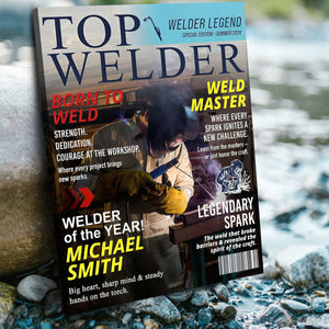 Personalized Welder Magazine Cover, Custom Welding Gift, Welder Dad Gift, Personalized Gift for Welders