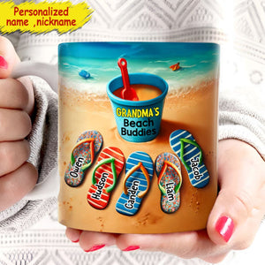 Summer Flip Flop Grandma's Beach Buddies Personalized Mug
