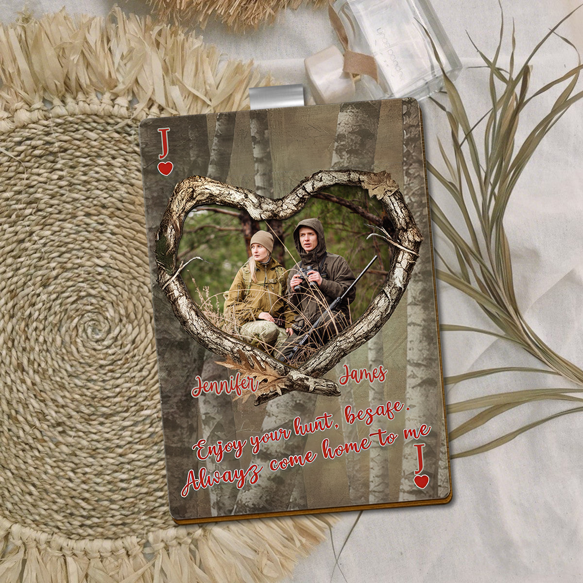 Custom Photo Enjoy Your Hunt, Be Safe - Personalized Car Visor Clip Gift for Hunting Husband