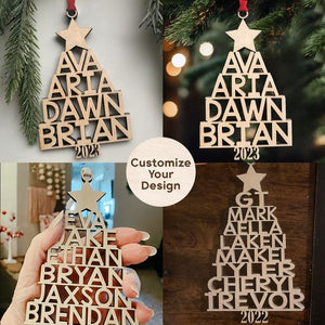 Personalized Family Name Wooden Ornament