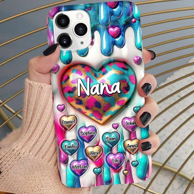 Personalized Coloful Sweet Heart Dripping Background Phone Case