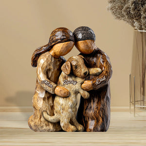 You And Me And The Dog - Personalized Dog Shaped Acrylic Plaque