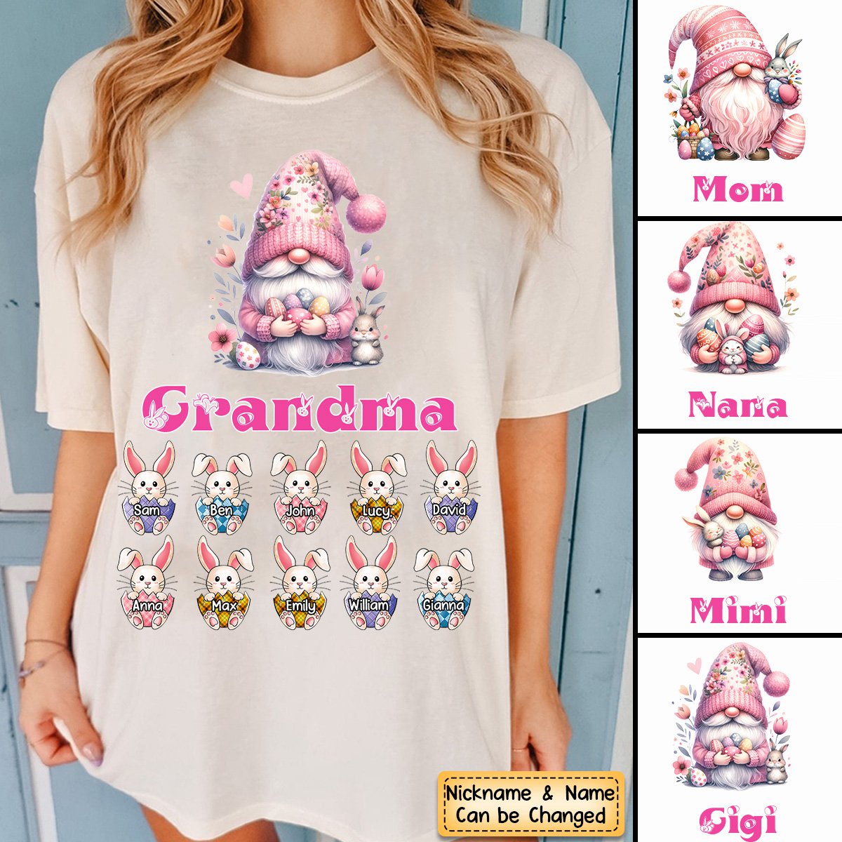 Personalized Little Bunnies Easter Day Pure Cotton T-Shirt