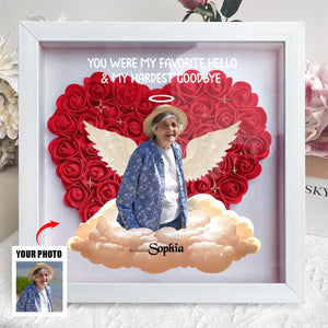 Personalized Forever In My Heart Memorial Flower Shadow Box