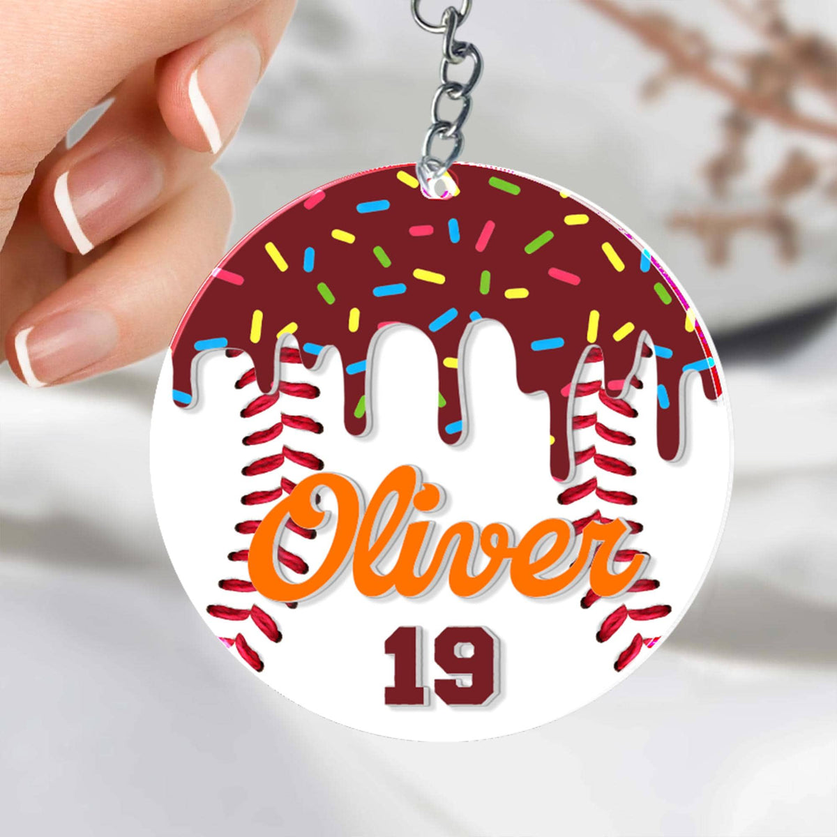 Personalized The Drip Baseball Arcylic Keychian Gift For Baseball Lovers
