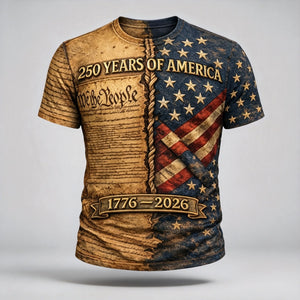 American 250th Anniversary T-Shirt, 1776–2026 USA Patriotic Tee, Independence Day Shirt, Patriotic Gift