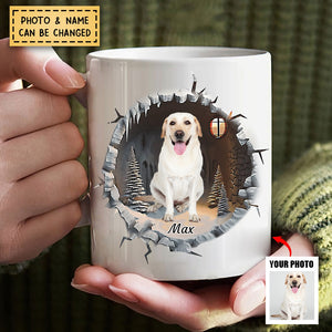 Custom Pet Photo Winter Snowy Christmas Personalized Mug
