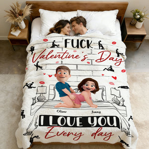 Naughty Couple I Love You Every Day - Personalized Blanket- Personalized Blanket Gifts For Husband And Wife