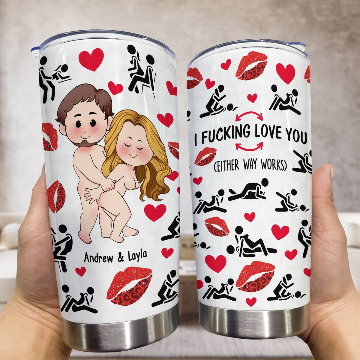 I Love You - Couple - Personalized Tumbler