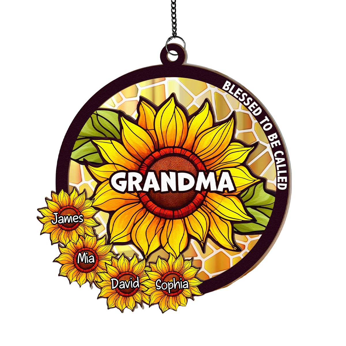 Blessed To Be Called Grandma - Personalized Window Hanging Suncatcher Ornament