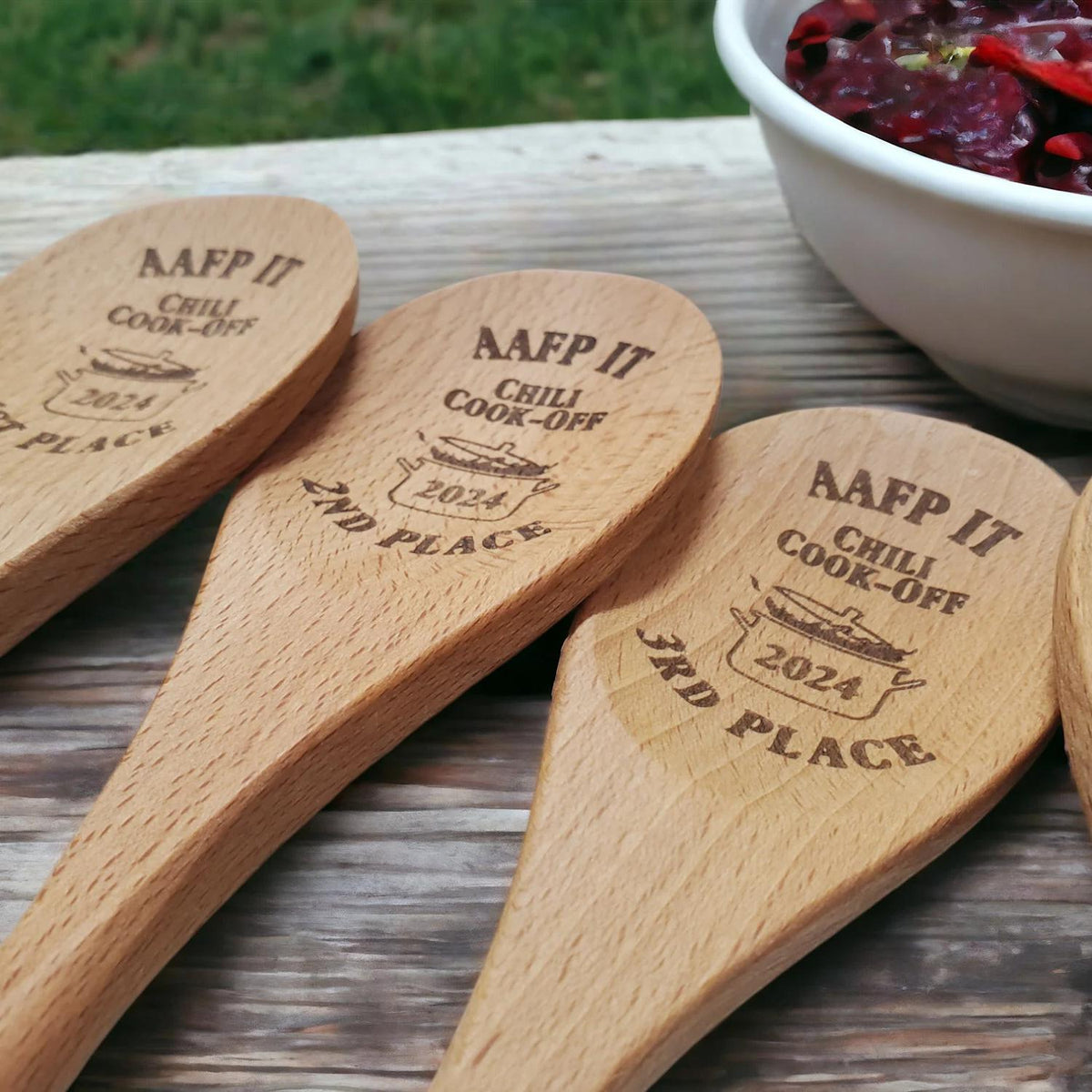 Chili Cookoff Personalized Mixing Spoon, Wooden Spoon