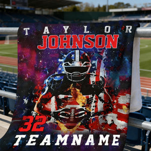 Custom Any Name And Number - Personalized American Football Blanket
