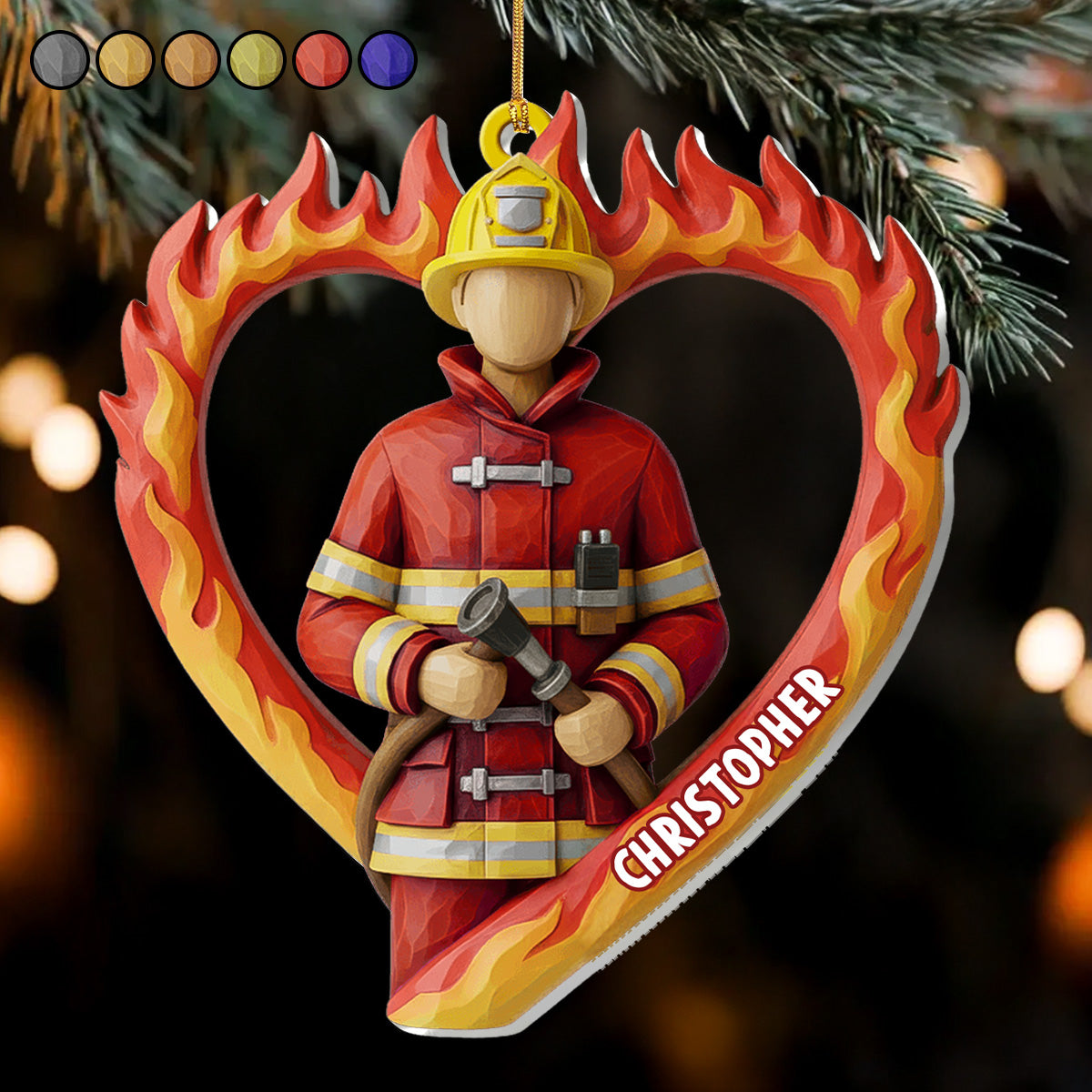 For A Brave Firefighter - Personalized Acrylic Ornament