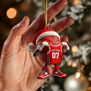 Custom Name Basketball Personalized Acrylic Ornament Basketball Lover Christmas Gift