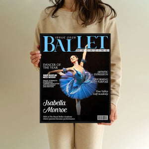 Ballet Dancer Magazine Cover Canvas, Personalized Dance Gift For Ballet Dancers, Elegant Dance Wall Art, Ballet Dancer Gifts