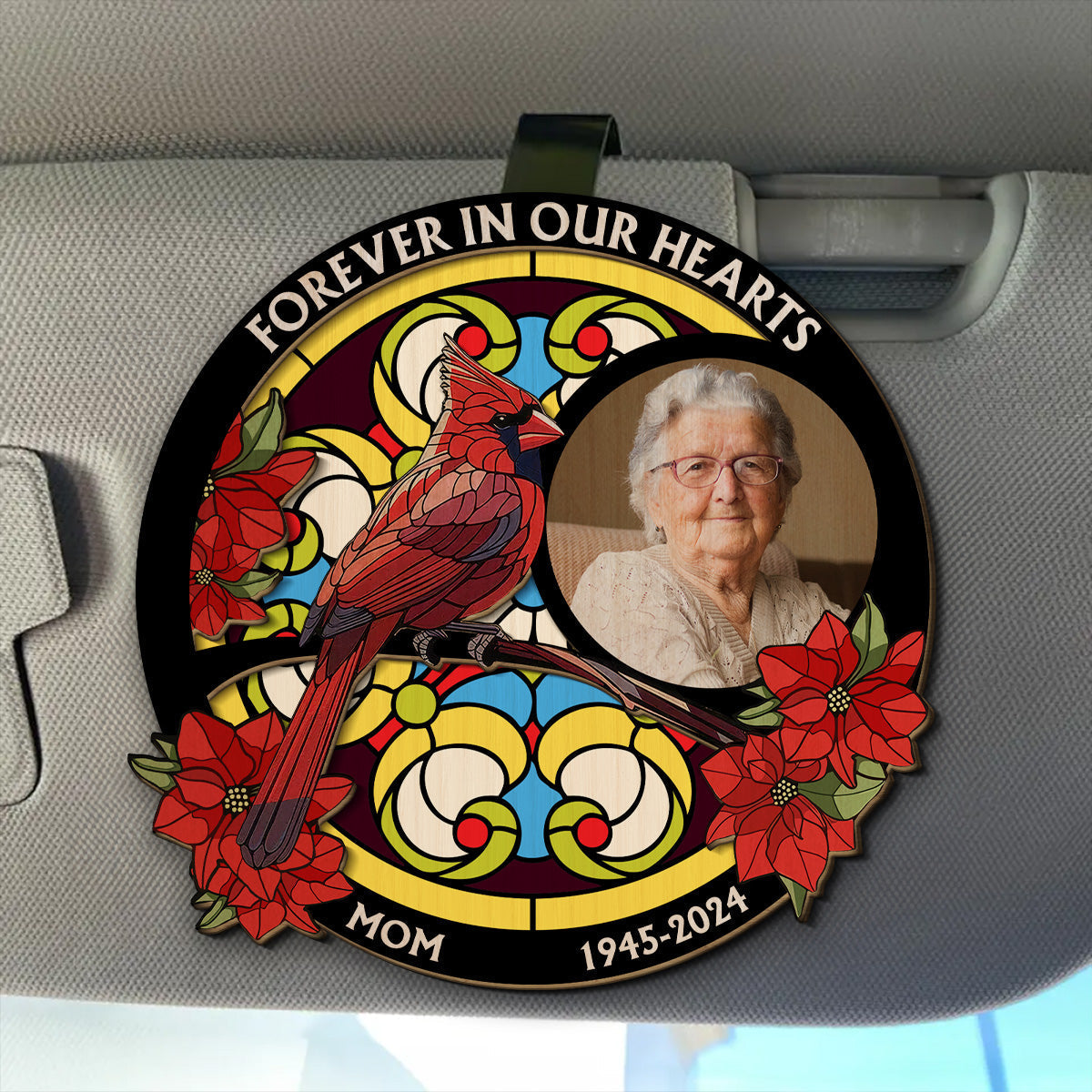 Personalized Photo Car Visor Clip - Loving Memory Forever In My Heart