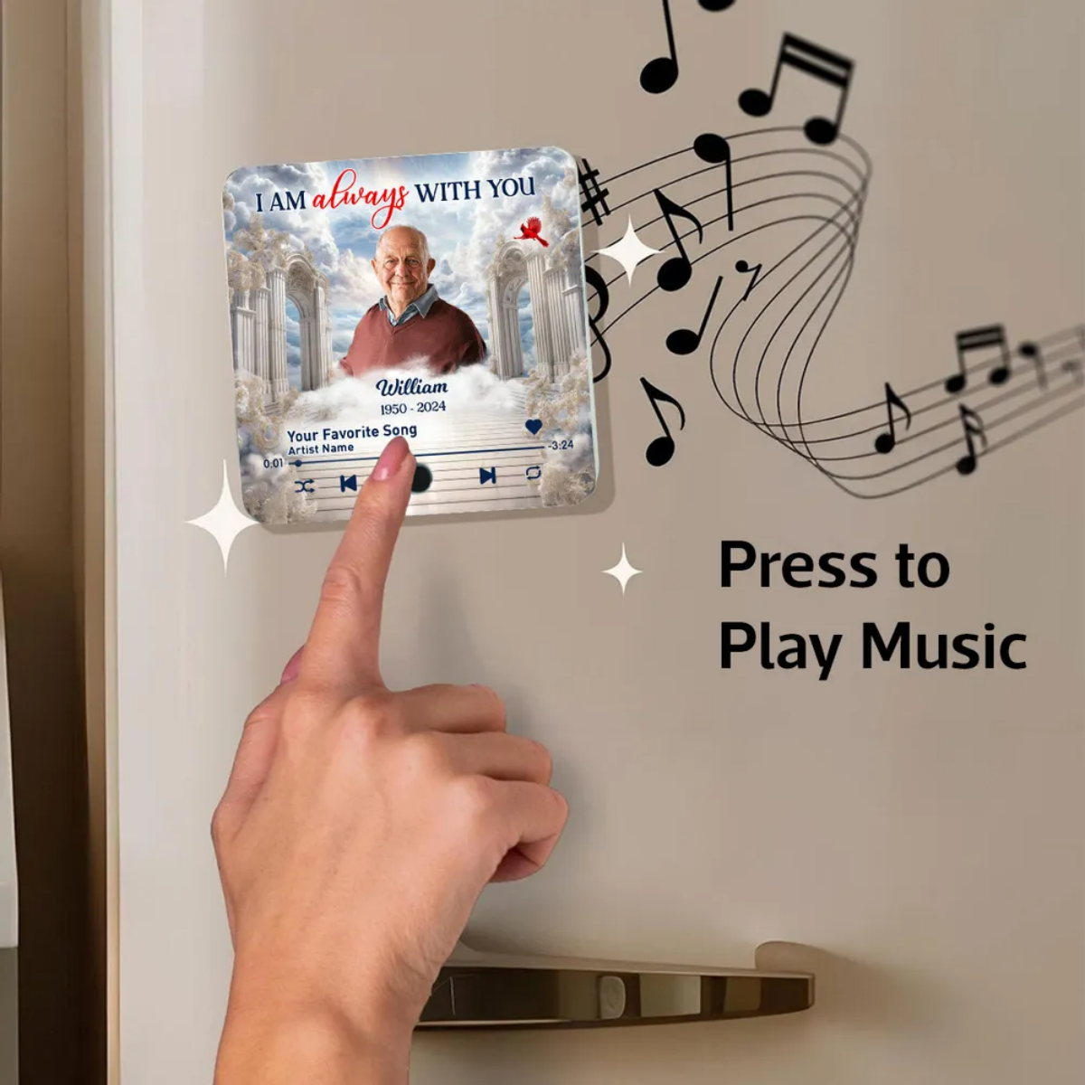 Memorial Heaven Gate Sky Personalized Music Fridge Magnet