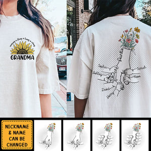 Loving, Caring - Personalized Pure Cotton T-shirt  Gift For Grandma/Mom