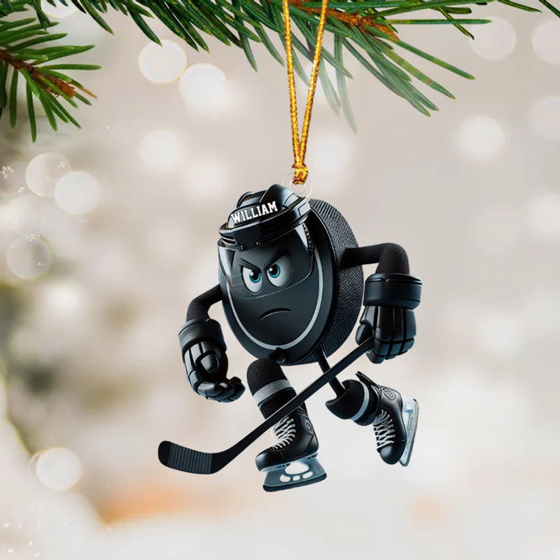 Personalized Inspirational Ice Hockey Ornament For Hockey Players