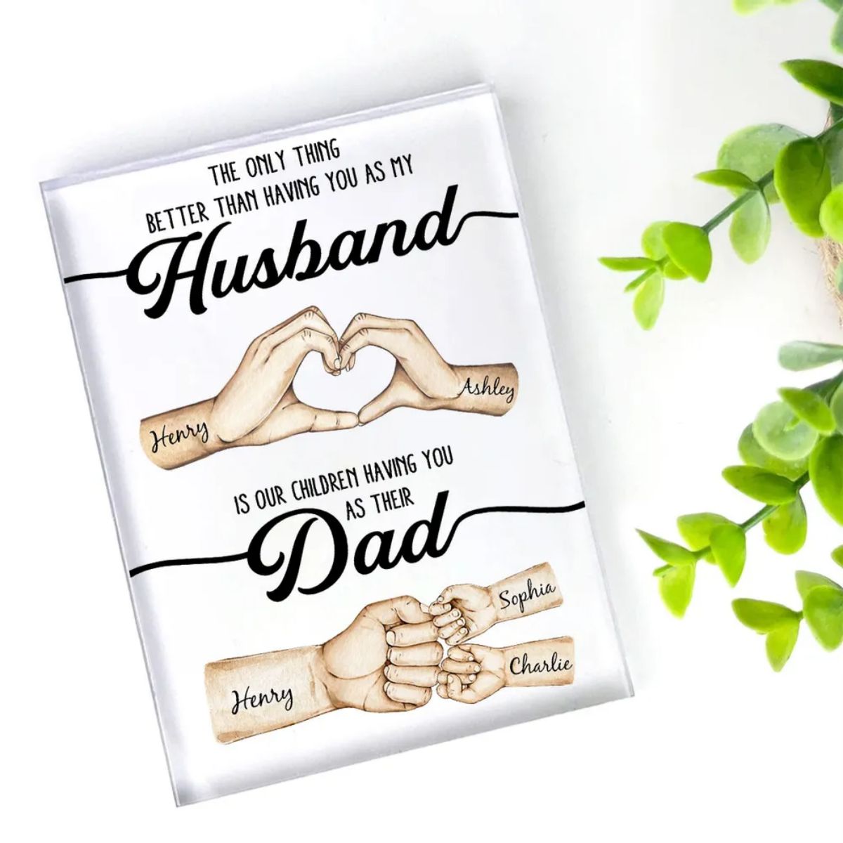 The Only Thing Better Husband Dad Hands Personalized Acrylic Block, Father's Day Gift for Husband, Gift for Dad