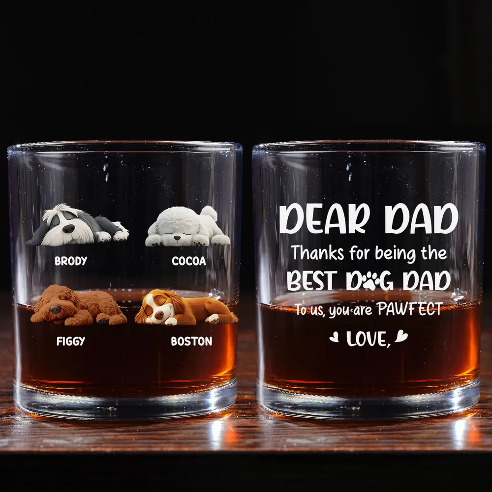 Dear My Pawfect Mom/Dad - Personalized Custom Whiskey Glass