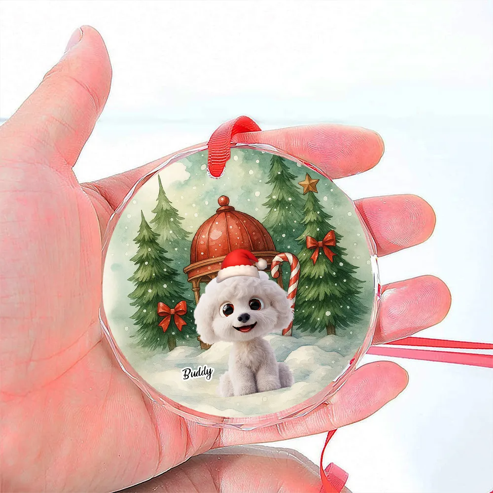 Falling In Me - Personalized Dog Glass Ornament