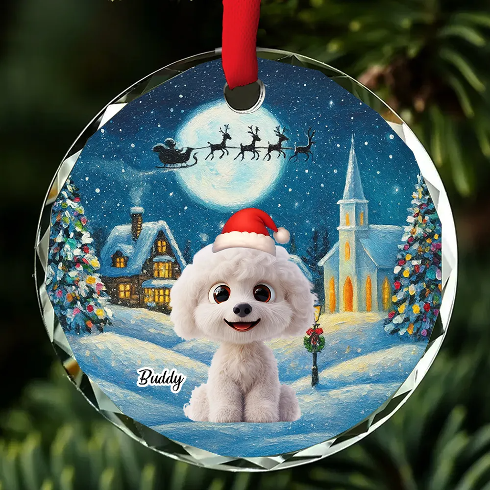Falling In Me - Personalized Dog Glass Ornament