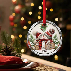 Merry And Bright Together - Personalized Custom Glass Couple Ornament